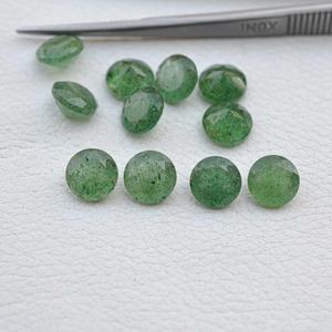 Collar hecho a mano de piedras preciosas sueltas de corte brillante redondo facetado de cuarzo de fresa verde Natural de 7mm para proveedor de fabricación de joyas - Product Image 3