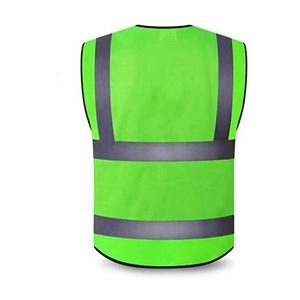 Gilet de sécurité haute visibilité en polyester pour hommes, vêtements de travail réfléchissants, poches, fermeture éclair, antistatique, coupe-vent, vêtements de travail de protection - Product Image 3