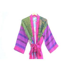 New Arrival Printed <b>Silk</b> <b>Kimono</b> Wrap Dress Long Robe Beachwear <b>Kimono</b> Nightie Sleepwear Bathrobe Dressing Gown-Perfect Summer - Product Image 4