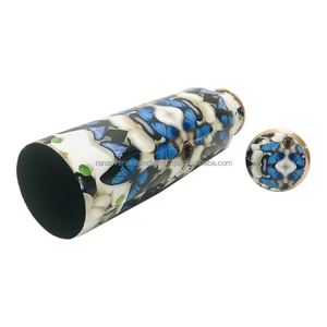 Modern and Elegant Enamel Copper <b>Bottle</b> Ayurveda Copper Water <b>Bottle</b> With Butterfly Pattern Use in Office <b>Travel</b> - Product Image 6