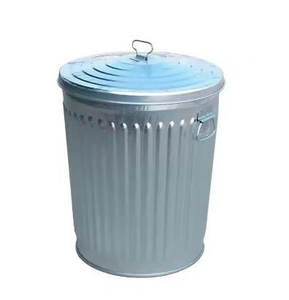 Juego de 3 Cubos de Basura Metálicos Atractivos y Duraderos con Acabado Brillante Galvanizado, Cubos de Basura Metálicos Sólidos para el Hogar a Precio Económico - Product Image 3