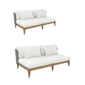 Ensemble de canapés de restaurant, meubles en bois de teck de qualité à des prix optimaux avec revêtement en tissu fin - Product Image 3