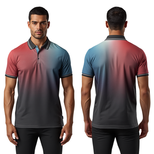 T-shirt décontracté à manches courtes pour homme en polyester à sublimation tropicale à séchage rapide - Product Image 4