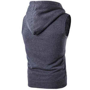 Hoodie sans manches pour homme sur mesure de haute qualité, coton/polyester/spandex, nouvelle arrivée, OEM, durable - Product Image 4