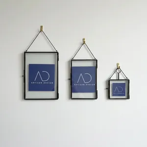 Cadre photo mural en verre suspendu ARTISAN DESIGN, cadre mural décoratif en métal avec anneau de suspension pour la décoration murale de la maison ou du bureau - Product Image 3