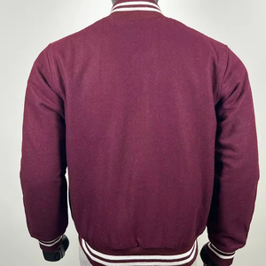 Veste universitaire de baseball personnalisée à prix abordable pour hommes, en laine, col montant, style Letterman, vente en gros pour l'hiver - Product Image 2