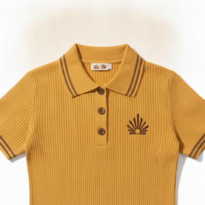 Suéter Polo de Punto de Lana de Manga Corta Estilo Universitario Clásico con Logotipo Personalizable de KD Knit Manufacturer para Mujer - Product Image 4