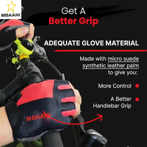 Gants de cyclisme pour hommes et femmes - Gants de vélo rembourrés absorbant les chocs, antidérapants, respirants, demi-doigts pour les cyclistes de montagne - Product Image 6