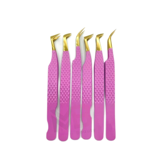 Pink Gold-Plated Eyelash Tweezers Set <b>Precision</b> <b>Tools</b> for Lash Extension Personalised New Beauty <b>Tool</b> - Product Image 1