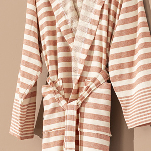 Peignoir 100% coton unisexe avec support en éponge Tissu respirant Léger Séchage rapide Été Toute l'année Vêtements de nuit Lounge Wear - Product Image 3