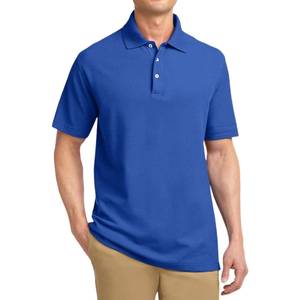Polo en piqué de coton marron à manches courtes pour homme, couleur unie, décontracté, boutonné, coupe classique, tricoté, anti-rétrécissement - Product Image 4