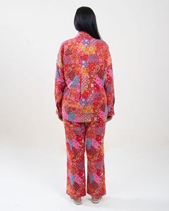 Main bloc coton imprimé multicolore femmes imprimé fleuri cordon ensemble concepteur belles chemises ethniques & pyjama cordon ensemble - Product Image 4