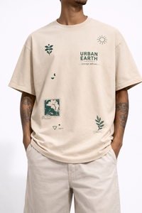 เสื้อยืดโอเวอร์ไซส์ผู้ชาย ผ้าฝ้าย พิมพ์ลายธรรมชาติ สไตล์สตรีทแวร์ลำลอง ทรงหลวม ใส่สบาย สำหรับฤดูร้อน สไตล์รักษ์โลก ขายส่ง - Product Image 2