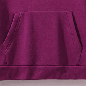 Sudadera con Capucha Color Block Morado Unisex Oversize Casual de Otoño con Bolsillo de Poliéster Tejido - Product Image 3