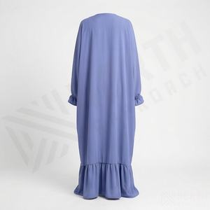 Vestido Hijab de Poliéster Suelto al por Mayor para Mujeres Islámicas, de Una Pieza, Cobertura Completa, Cuello en V, Manga Larga, Ligero y Modesto - Product Image 2