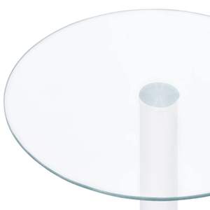 Petite table basse en aluminium avec plateau en verre trempé transparent argenté - Product Image 3