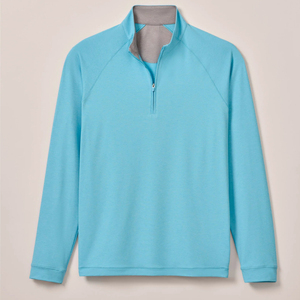Custom High Quality Logo Men <b>Winter</b> <b>Fleece</b> Cotton QUICK DRY Knitted Quarter Zip Windproof Breathable Performance Golf Pullover - Product Image 4
