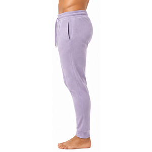 <b>Mens</b> Waffle Knit Training Trousers <b>Slim</b> <b>Fit</b> Textured Casual <b>Jogger</b> Pants Elastic Waist Drawstring Custom Sports Bottoms Custom - Product Image 3