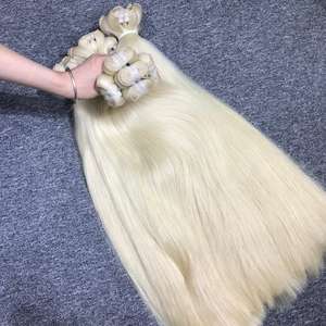 Vente en gros cheveux humains originaux couleur blonde perruque droite naturelle 100% extensions de cheveux humains perruque frontale à la machine - Product Image 2