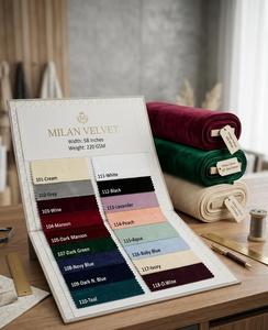 Premium Matte Warp Suede Velvet <b>Fabric</b> 230 GSM <b>Medium</b> Weight High Density for Luxury Fashion Easy Stitch Cloth - Product Image 1