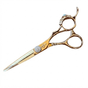 Custom Black Gold Salon <b>Shears</b> with Offset <b>Handle</b> Made from Stainless Steel for Fine Haircut Precision - Product Image 3
