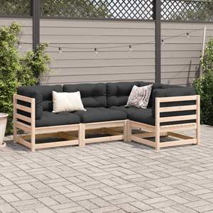 Conjunto de Sofás Modulares Grandes para Jardín, Madera de Pino Natural, Duraderos y Elegantes - Product Image 3