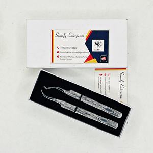 Pinzas Profesionales para Extensión de Pestañas Somofy Enterprises, 10 mm, Acero Inoxidable Japonés, Punta Plateada Lisa, Punta de Fibra, Agarre de Precisión - Product Image 2