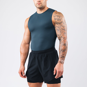Camiseta sin mangas unisex de poliéster anti-UV de secado rápido, personalizada, a color, para hombre, para fitness, gimnasio, informal, de verano, servicio OEM. - Product Image 4