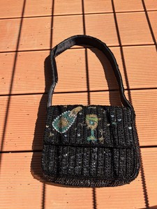 Sac à bandoulière lavable en polyester brodé de perles de verre noires faites à la main et de sequins, idéal pour le quotidien, broderie au point de croix et travaux d'aiguille - Product Image 5