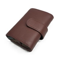Dompet Kulit Asli Promosi Harga Grosir Logo Kustom, Tempat Kartu & Koin, Aluminium, RFID, Pria, Kancing & Ritsleting