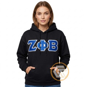 Tresors grecs – Sweat-shirt personnalisé pour femme Zeta Phi Beta, en molleton de coton, avec logo brodé sur le devant, écologique et respirant, idéal pour l'hiver et l'automne - Product Image 1