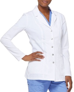 Hot Sale <b>Women's</b> Medical Lab <b>Coat</b> High-quality Breathable Cotton Polyester Spandex Multi Front Pocket OEM <b>Women</b> Scrub Lab <b>Coat</b> - Product Image 1