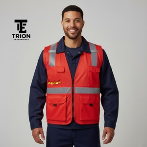 Chaleco de Seguridad 2026 OEM con Cinta Reflectante, Chaleco de Trabajo Impermeable con Luz LED Intermitente, Alta Visibilidad, Bolsillos Delanteros de Malla, Personalizable para Hombre - Product Image 4