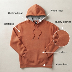 Wholesale Heavyweight Casual 450 500 Gsm Blank Men's <b>Hoodies</b> High Quality French Terry 100% Cotton Pullover Embroidered Hooded - Product Image 4