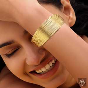PRAO Bracelet jonc en couches d'or audacieux Bracelets fins anti-ternissement - Product Image 4
