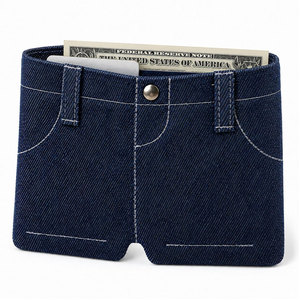 Cartera de mezclilla mini elegante, monedero compacto, tarjetero pequeño, accesorio de tela vaquera para mujer y hombre - Product Image 3