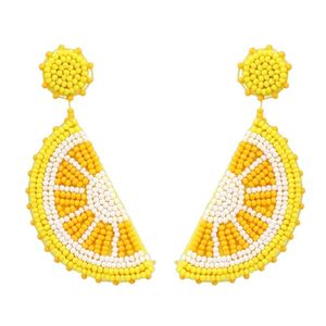 Boucles d'oreilles pendantes élégantes en perles de rocaille brodées à motif floral, cadeau de mode - Product Image 3