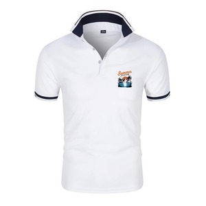 เสื้อโปโลแขนสั้นผู้ชาย ปักลายพิมพ์ฤดูร้อน สไตล์ลำลอง ผ้าฝ้ายอ๊อกซ์ฟอร์ด ระบายอากาศได้ดี ดีไซน์โลโก้ด้านหน้า - Product Image 5