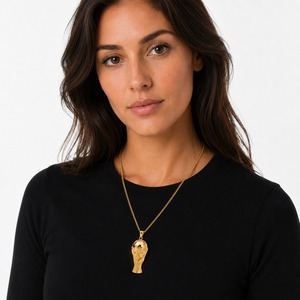 Women's Gold Plated Pendant Necklace With Trophy Design Snake Chain Classic Everyday Wear - Product Image 6