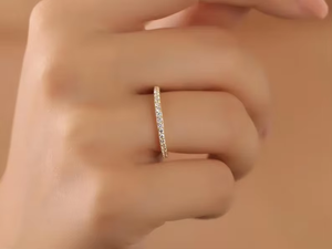 CONCEPTION 925 <b>Silver</b> 14K Gold Jewelry Dainty <b>Eternity</b> Moissanite Diamond <b>Ring</b> Custom April Birthstone <b>Eternity</b> Band <b>Rings</b> Women - Product Image 6