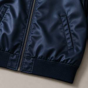 OEM Custom Men’s Premium Satin Bomber <b>Jacket</b> Lightweight Casual <b>Zip</b>-<b>Up</b> <b>Jacket</b> Private Label Manufacturer - Product Image 4