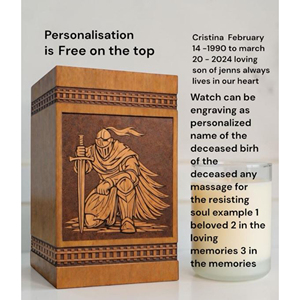 Luxury Wooden Urn Box with Gold Accent Design Traditional Wooden Funeral Urn for Ashes urn by AYAANS CREATIONS - Product Image 6