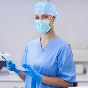 Wholesale Purple Cotton Surgical <b>Cap</b> Plain Color Medical <b>Scrub</b> Hat with Needle Detection for Men Doctors Nurses Hospital Staff - Product Image 3