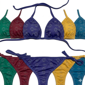 Wholesale Women Printed Bikini Set Custom Breathable Eco-friendly Quick Dry High Quality Fabric Underwire Front 2 Piece Set OEM - Product Image 1