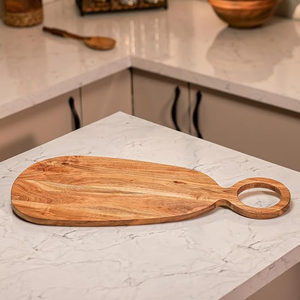 Planche à découper rectangulaire en bois d'acacia et mangue, faite à la main, très appréciée, épaisseur 1,5 cm, écologique, compatible lave-vaisselle, décoration de cuisine - Product Image 1