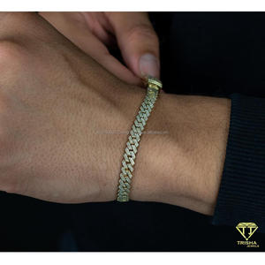 Pulsera de Cadena Completamente Adornada con Diamantes Cultivados en Laboratorio y Diseño Hip Hop de Lujo - Product Image 6