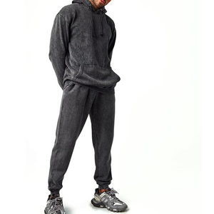Conjunto Deportivo con Capucha para Hombre, Estilo Vintage, Lavado Ácido, Corte Regular, Top y Pantalón a Juego, Ropa Casual, Estilo Urbano, para Uso Diario - Product Image 5