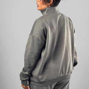 Conjunto Deportivo de 2 Piezas para Mujer, Sudadera con Capucha Oversize y Top Corto de Terciopelo, Fabricante de Sudaderas de Algodón Orgánico - Product Image 5