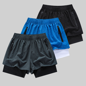 Pantalones Cortos Deportivos para Hombre, Diseño de Entrenamiento, Poliéster, para Yoga, Fitness, Running, Gimnasio - Product Image 1