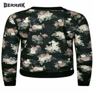 Womens Ladies Jackets Bomber Floral Flower Print Biker Coats Casual Outwear 8-22 - Product Image 4